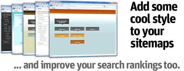Get some cool themes for the latest version of Sitemapper!